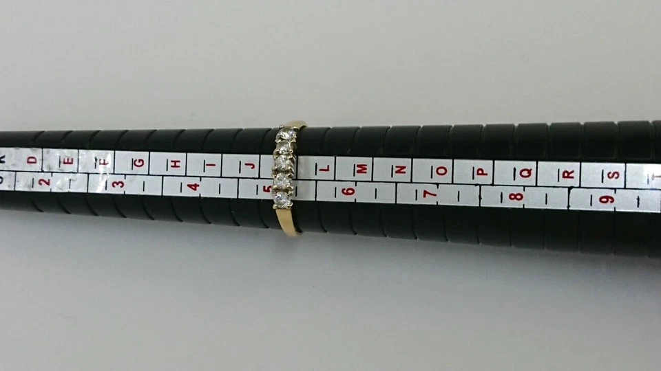 Anillo Vintage Oro 9ct Media Eternidad Circonita Cúbica - Talla K Foto 2 de 4