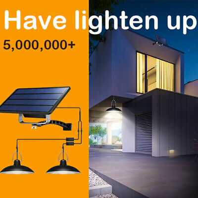Details about   Power Pendant Lights Garage 60LED Solar Shop Lamp Indoor Outdoor Gazebo Yard