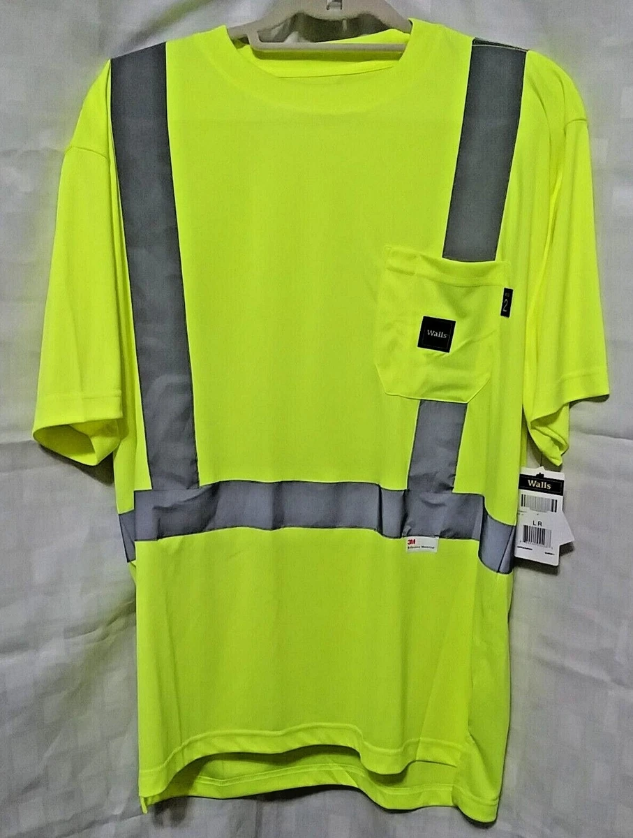 Walls Workwear Unisex Bright Yellow ANSI Level 2 Reflective T shirt Size Large