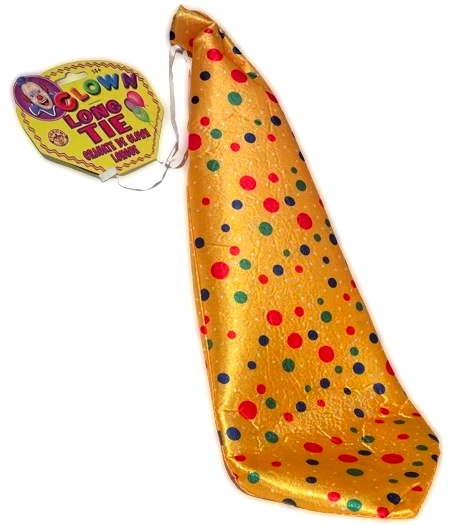 21" JUMBO AMARILLO PAYASO CORBATA CUELLO LARGO Circo Lunares Divertido Broma Disfraz Grande Foto 2 de 4