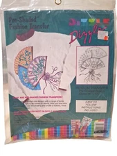 NOS 1991 DIZZLE Pre-Shaded Victorian Fans 14" X 17" Sheet Hot Iron On #52092