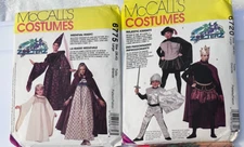 Lot of 3 Sewing Patterns McCalls, Medieval,Hats, and Foot Stools Women & Men