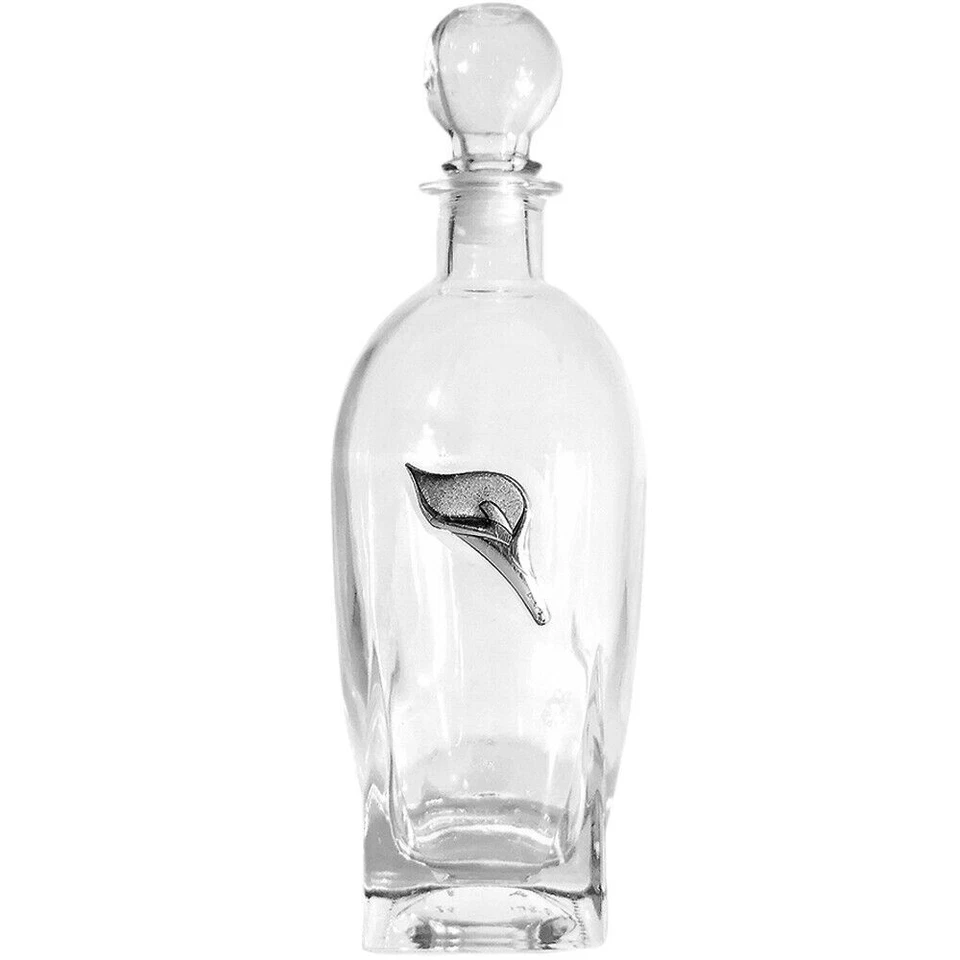 Bicchieri per liquore shottino bottiglia in cristallo con placca argento tavola - Immagine 3 di 4