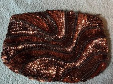 Carla Marchi Women's Beaded Sequin Evening Purse Clutch Zipper