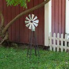 New Listing24 in. Tall Outdoor Metal Windmill Spinner Garden Yard Decoration Bronze/Silver
