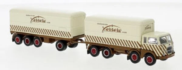 1/87 Brekina Fiat 690 Millepiedi Ferrero Koffer-Hängerzug 58434 - Bild 1 von 1
