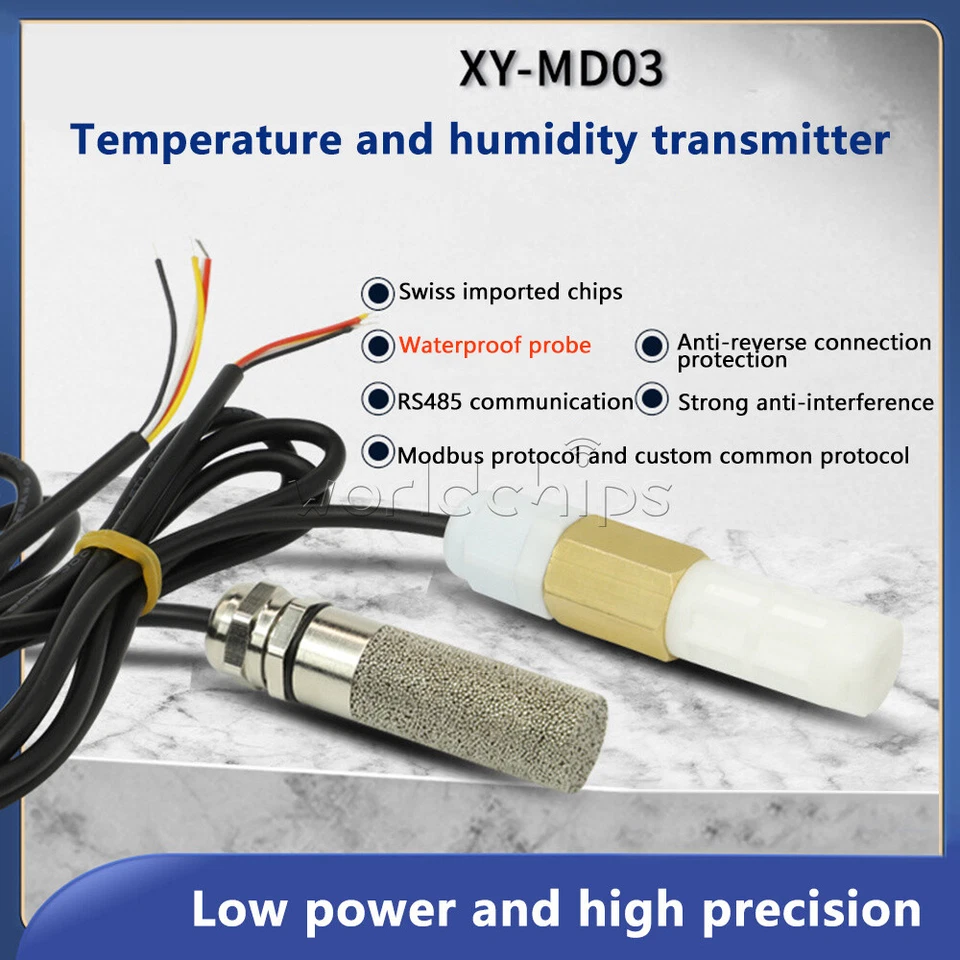 DC 5V-28V RS485 Modbus Waterproof Temperature and Humidity Sensor Probe -40℃~80℃ - Image 4 of 4