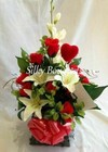 Bouquet Box Artificial Silk Flower Hospital Gift   Red Rose Lily Any Colour