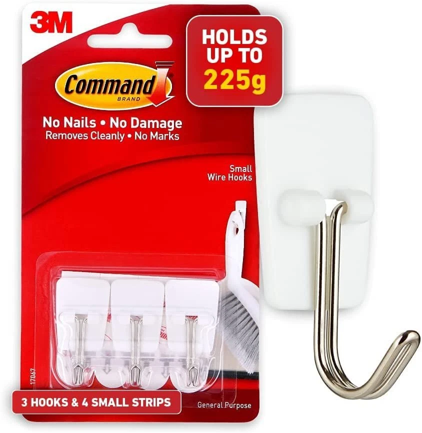 Command Small Wire Toggle Hooks, Damage Free Hanging Wall Hooks with  Adhesive