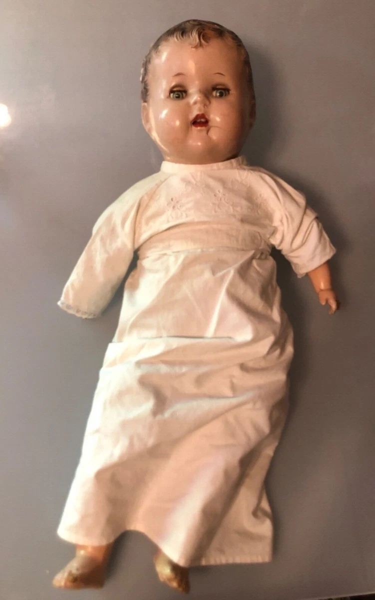 Antique 1920s doll cloth body composition limbs sleeping eyes