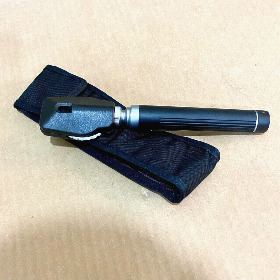 Oftalmoscopio médico portátil de fibra óptica LED negro otorrinolaringología cuidado del oído diagnóstico CE Foto 2 de 4