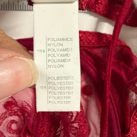 Malizia by La Perla Bra 34B Vintage Red Lace Underwire Semi Sheer Floral