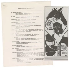 program/agenda and list of participants for Black Liberation Week '74 / 1974
