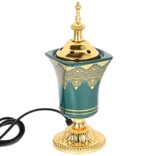 Electric Incense Burner Metal Bakhoor Burner Holder Oud Frankincense Resin Bu...