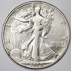 1938-D Walking Liberty Silver Half Dollar Denver Mint Very Fine (VF) Cleaned