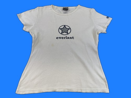 EVERLAST Graphic Tee M M/M White 100% Cotton Crewneck Short Sleeve Sports