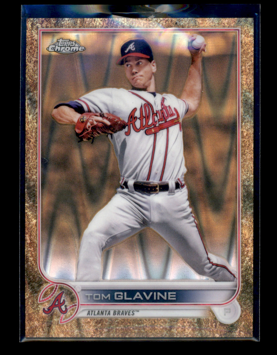 2022 Topps Gilded Chrome Tom Glavine #110 Gold Etch RayWave 17/25