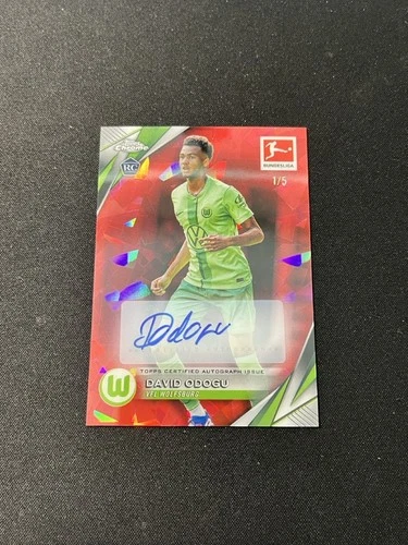2024-25 Topps Chrome Sapphire Bundesliga David Odogu RED Auto /5 RC #BA-DO