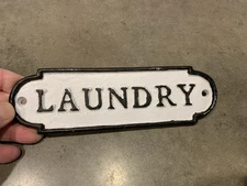 Pottery Barn Cast Iron Laundry Sign