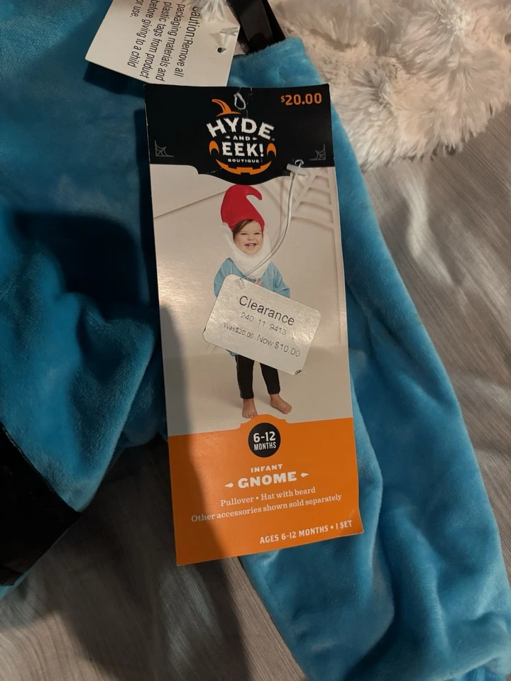 NUEVO 6-12 Meses Hyde & Eek Infantil Gnomo o Papá Pitufo Disfraz de Halloween. Foto 4 de 4