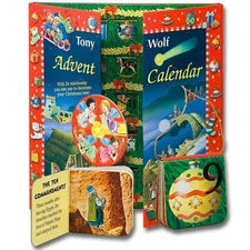 Tony Wolf Advent Calendar Book w/ 24 mini bible story books/ornaments