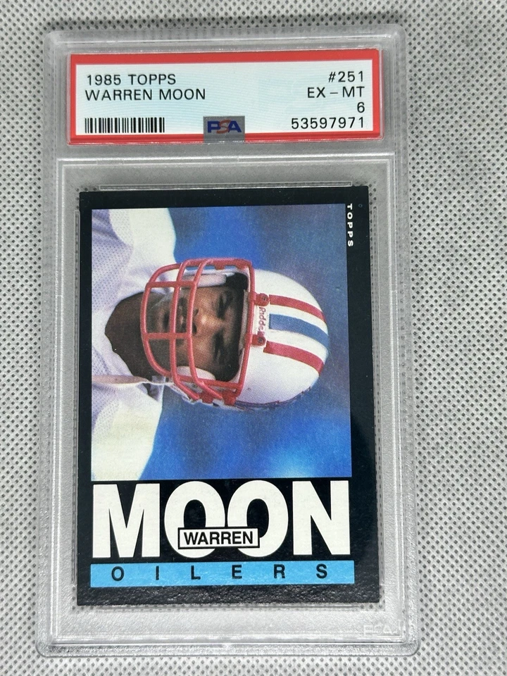 1985 Topps Warren Moon Rookie RC #251 PSA Authentic On Card Autograph - Image 4 of 4