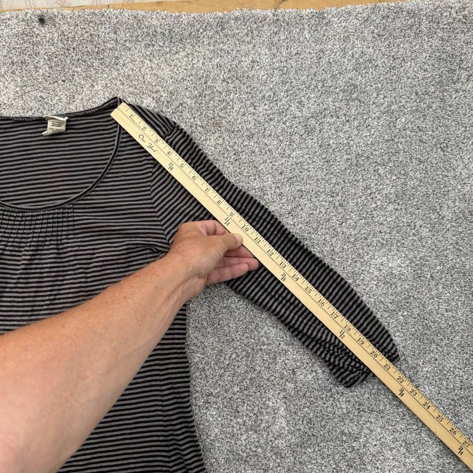 Camisa Retro Y2k Route 66 Mujer Pequeña Pintuck Rayas Preppy Informal Bella Swann Foto 4 de 4