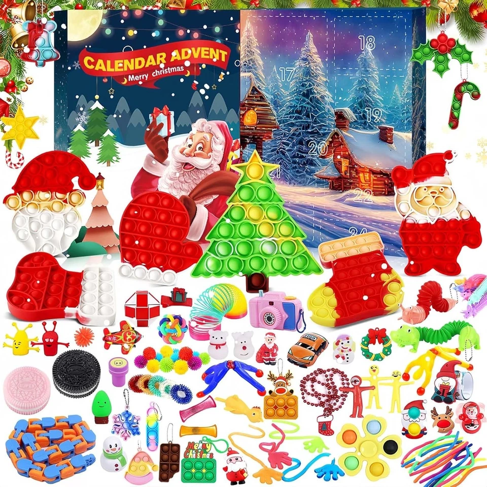 Fidget Advent Calendar Christmas Countdown 24 Days Sensory Toys Gift Box - Image 3 of 4