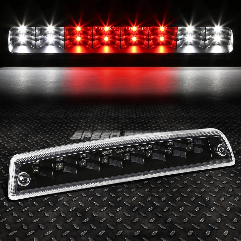 CARCASA NEGRA LUZ TRASERA LED TRANSPARENTE + TERCERA LÁMPARA DE FRENO PARA 94-02 DODGE RAM 1500-3500 Foto 3 de 4