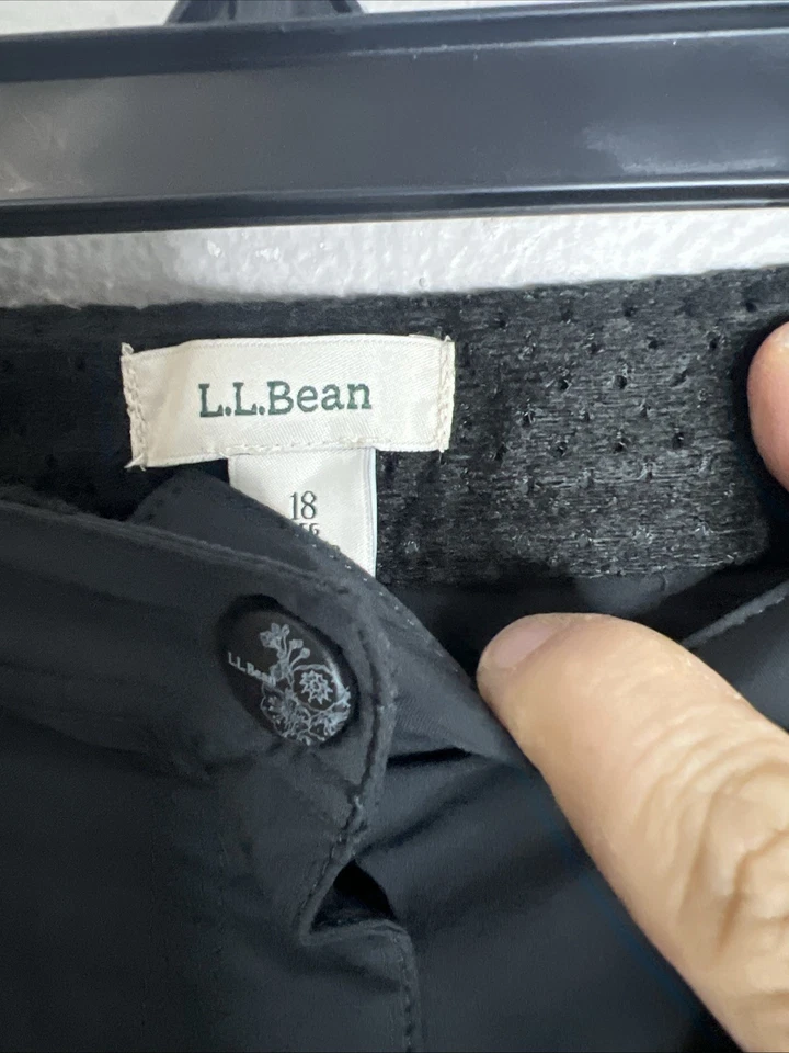 Pantalones Cortos Trail Para Mujer L.L.Bean Cómodos Talla 18 Nuevos con Etiquetas Sunsmart UPF 40+ Negros con Cremallera Foto 3 de 4