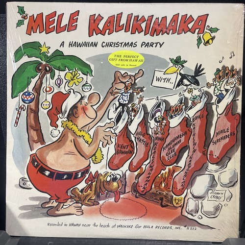 Mele Kalikimaka Hawaiian Christmas Party LP Hula Records VG IN Shrink Stereo