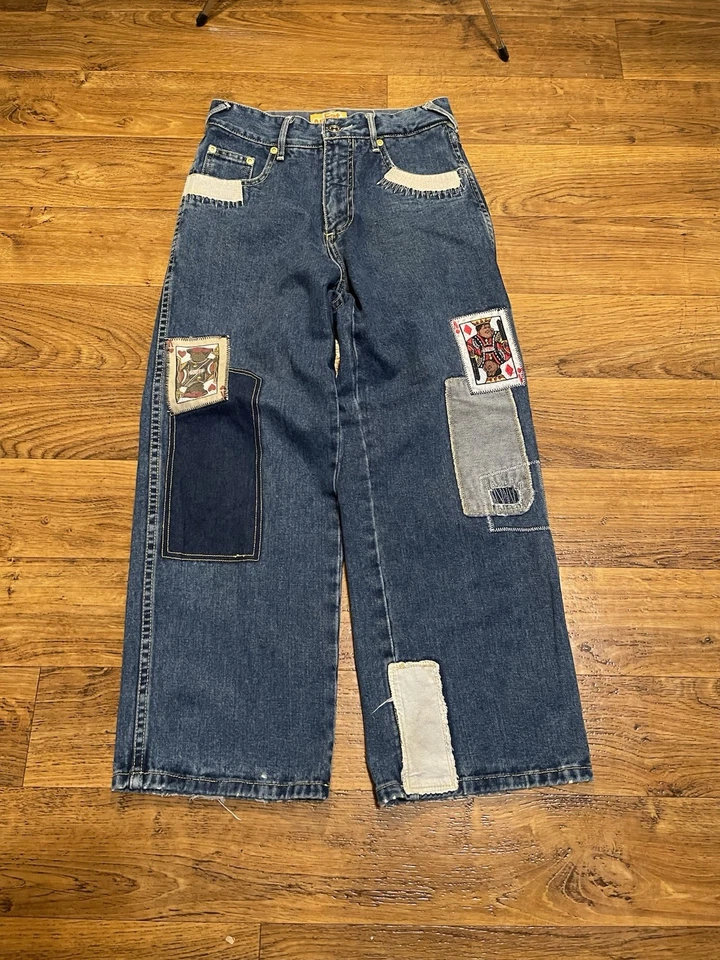 Jeans Hip Hop Vintage Juvenil Niño Y2K Platino FUBU Fat Albert Bordados (24x24) Foto 2 de 4