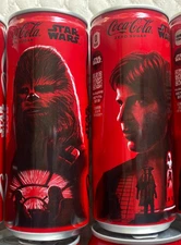 Coke Japan Coca-Cola ZERO 2025 Star Wars 250 ml.x2 HAN SOLO Chewbacca used empty