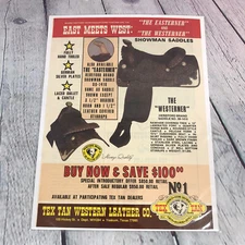 Tex Tan Saddles Western Cowboy Vintage Print Ad/Poster Promo Art Magazine Page