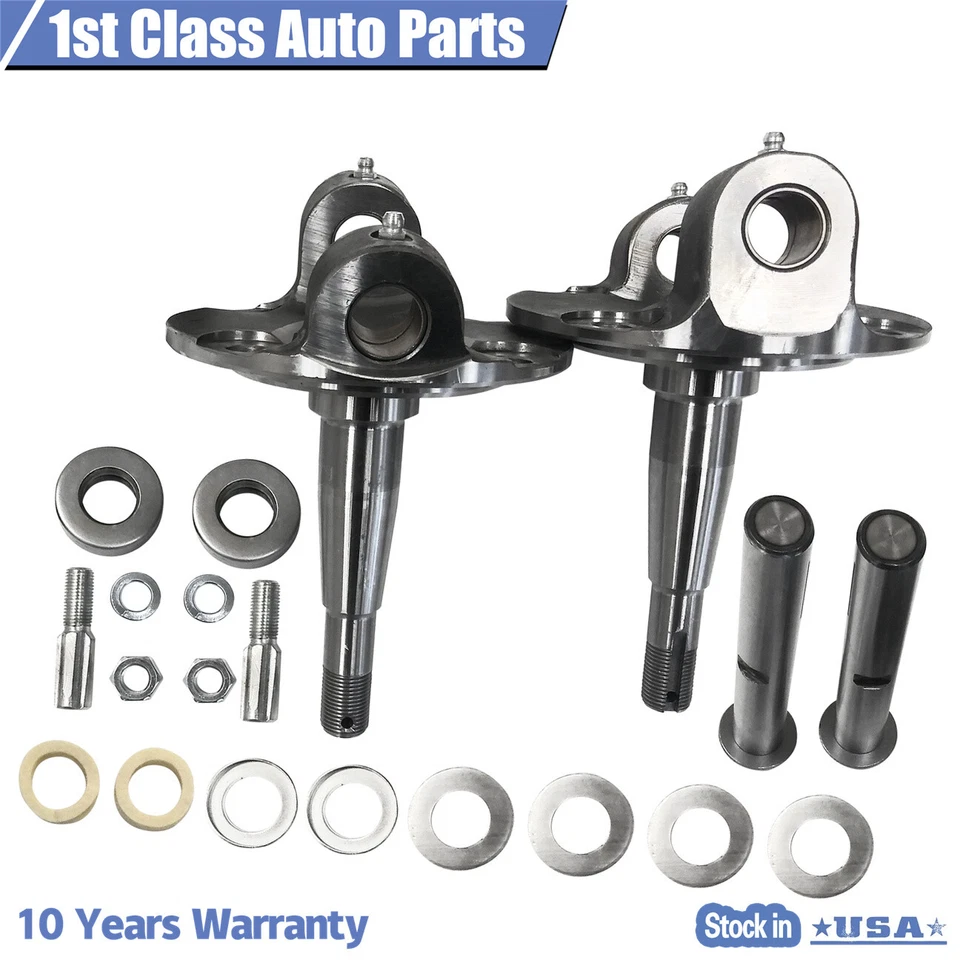 Pair Straight Axle Round Spindle With King Pin Kit For 1928-1948 Ford - Image 3 of 4