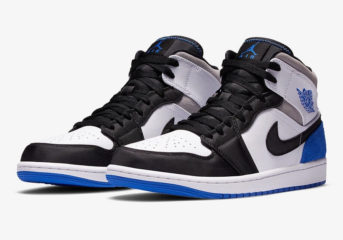 Jordan Air 1 Mid SE White/Black/Light Solar Flare Heather/Hyper