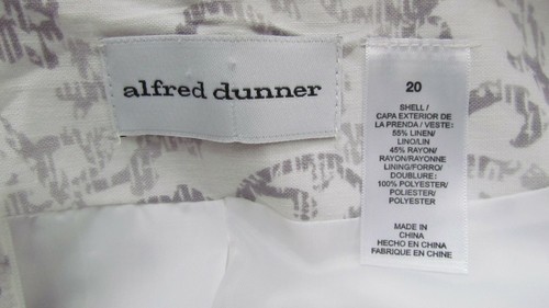 NWT ALFRED DUNNER EVENING WHITE/SILVER EMBROIDERED ZIP-FRONT JACKET Size 20 - Picture 4 of 5