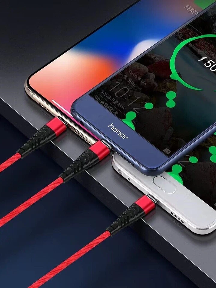 Cable de datos cargador rápido micro USB de alta resistencia para Samsung LOTE Android HTC LG Foto 3 de 4