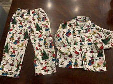 Pottery Barn Kids Dr. Seuss Grinch  Max Pajamas Set Christmas Size 6