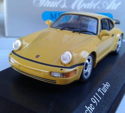 1/43 MINICHAMPS PORSCHE 911 turbo 1990, yellow Min. 430069110 mint
