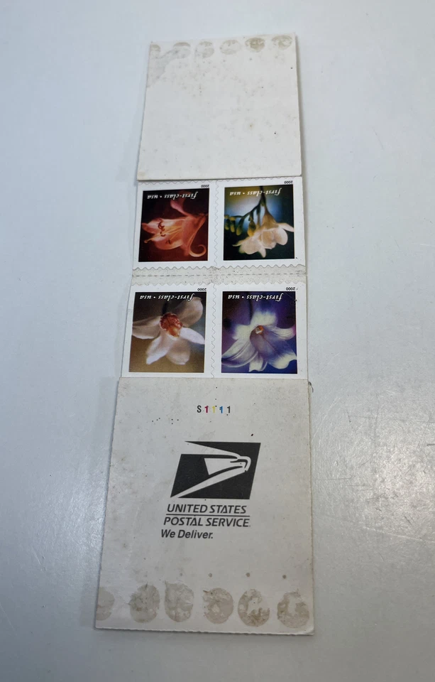 U.S. 2-SIDED BKLT PANE OF 20 SCOTT#3457e 2000 (34ct)1st CLASS 4 FLOWERS P#S1111 - Image 3 of 4