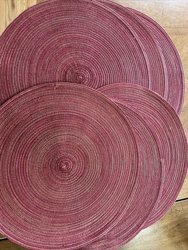 Kay Dee designs kitchen braided red/burgundy Placemat  set of 6 - Imagen 2 de 2