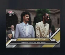 2024 Topps Now NBA #D-RS Zaccharie Risacher Hawks Alex Sarr Wizards