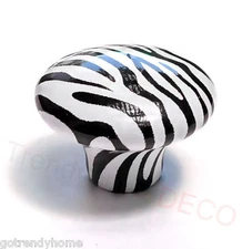Retro Zebra ANIMAL Ceramic Knob Cabinet Dresser Drawer Pull Closet Kitchen CKZ