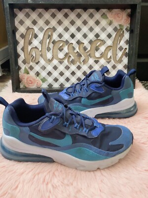 Nike Air Max 270 React Pacific Blue Black White Youth Mens Size 6.5