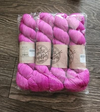 4 Skeins Kinetic Knitter in Twisted Sock Base Purple Yarn Set lot of 4 Fingering