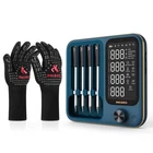 INKBIRD Wireless Meat Thermometer 4 Probes with BBQ Heat Resistant Gloves Smoker