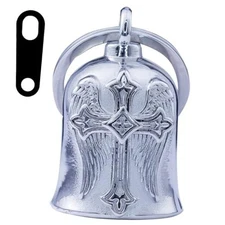 Motorcycle Cross Bell - Motorcycle key chain Bells for Biker protect the Silver