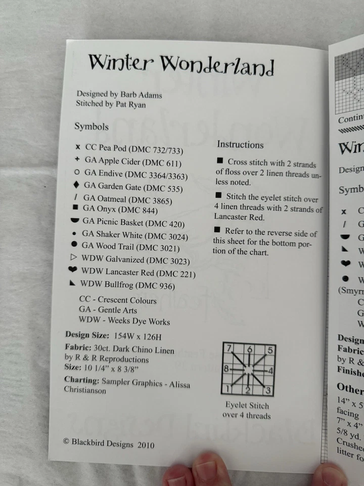 Blackbird Designs WINTER WONDERLAND Patrón Punto de Cruz Nº 39 y Tela Foto 4 de 4