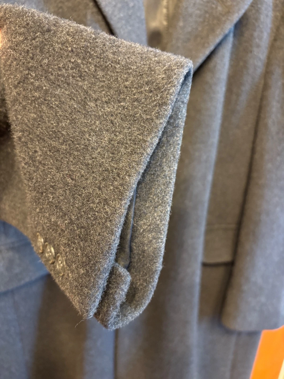 Vintage Roberto Vasalli Men's Charcoal Gray Cashmere Blend Overcoat XL - product detail image 6